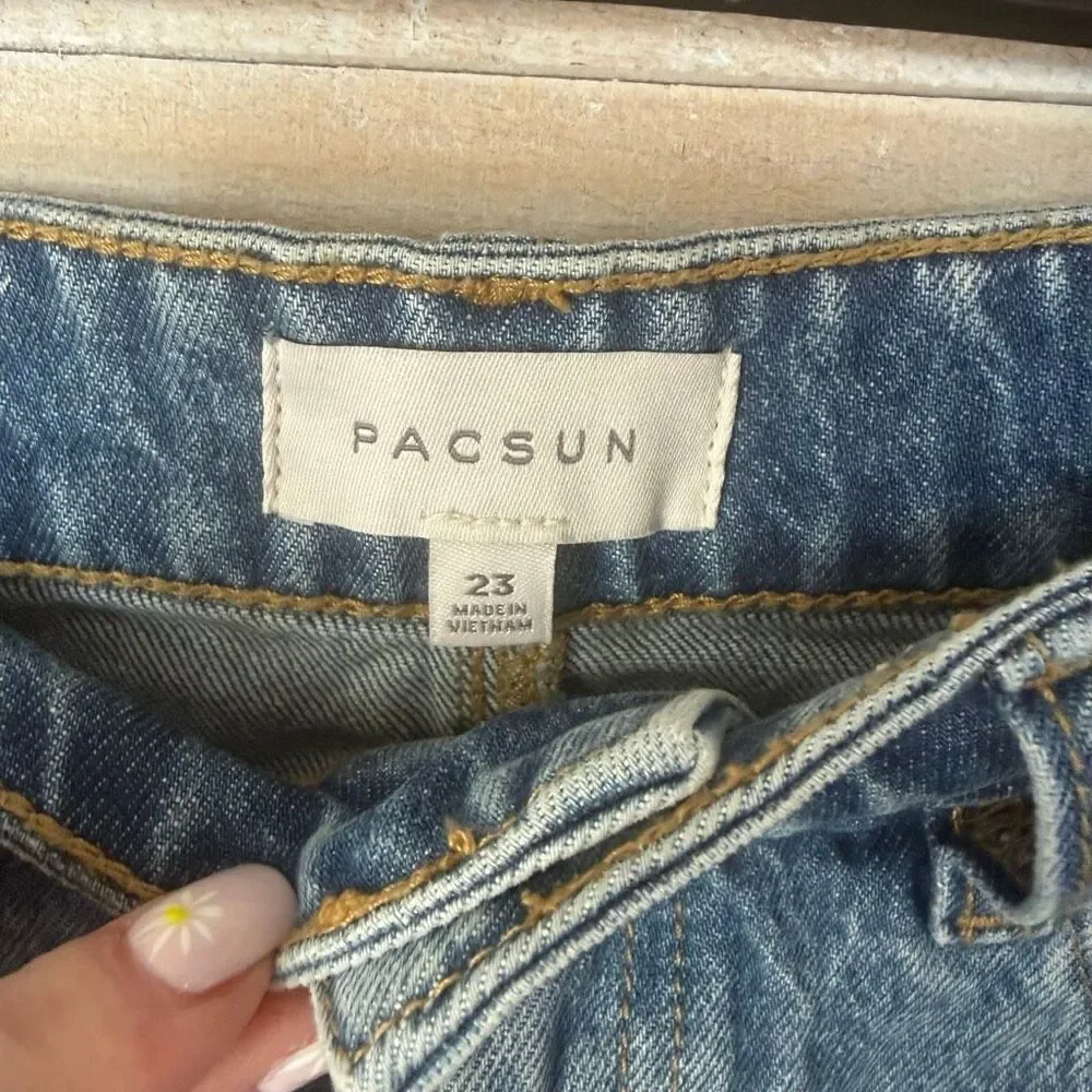 Pacsun Bella Dark Indigo Mid Rise Denim Mini Skirt Women’s Size 000/23 - Picture 4 of 6